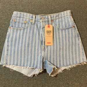 Levi's Shorts - Levis 501 High Rise wide stripe shorts Levi's Shorts - Levis 501 High Rise wide stripe shorts